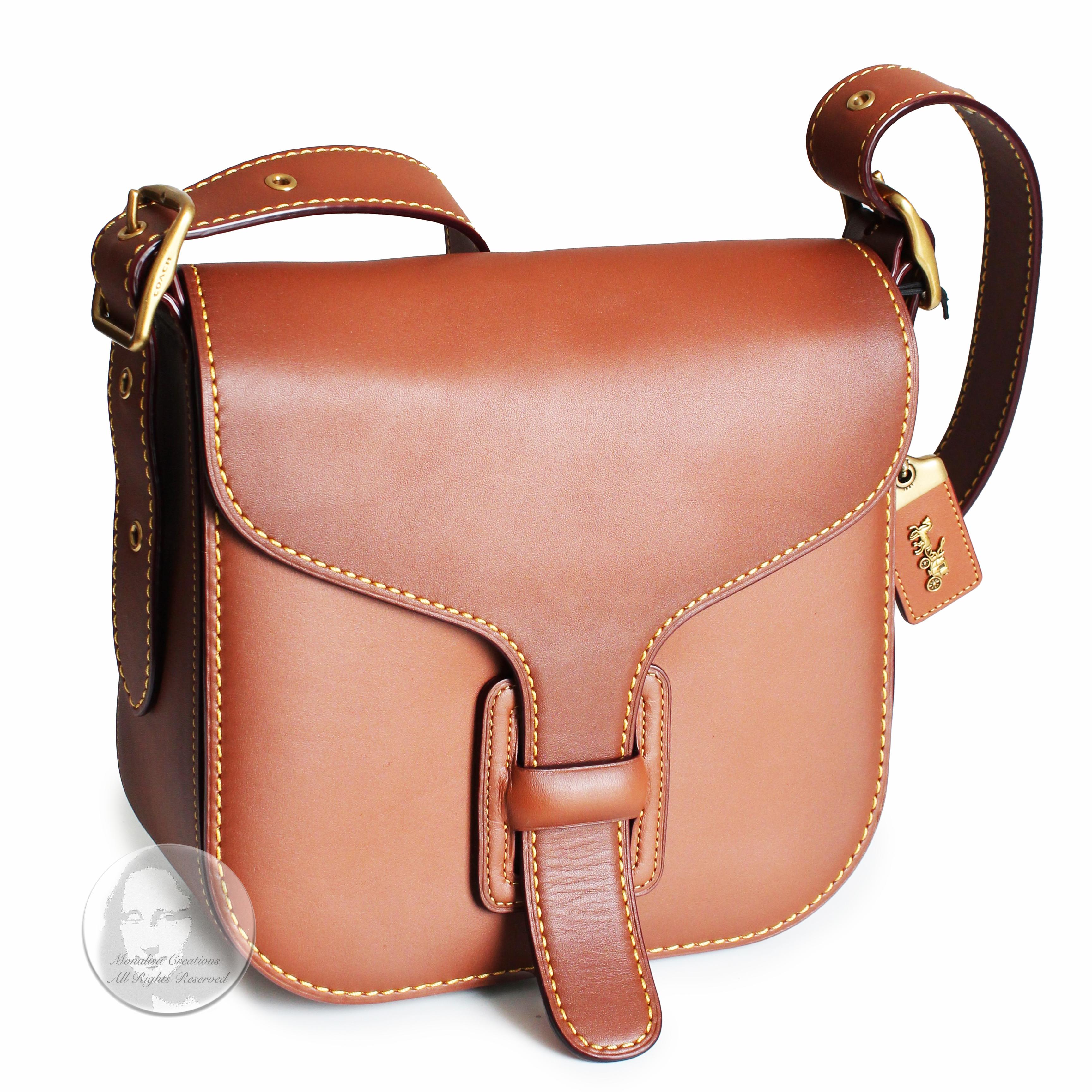 Coach Archive Courier Bag Saddle Leather Shoulder Bag Bonnie Cashin Design NWT In New Condition In Port Saint Lucie, FL