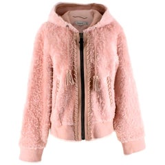 Coach Baby Pink Shearling Leather Zipped Jacket 4