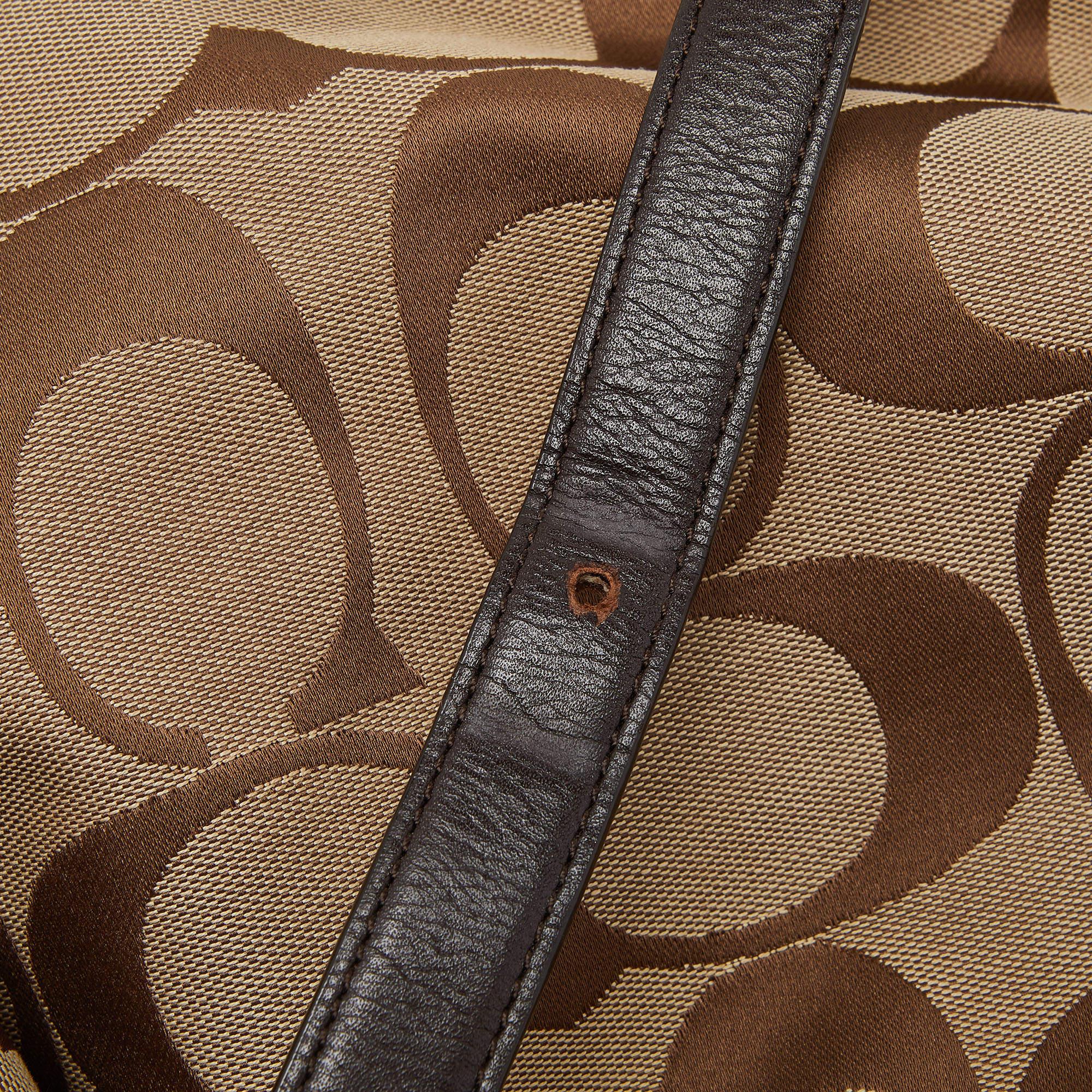 Coach Beige/Brown Signature Canvas and Leather Courtenay Crossbody Bag 3