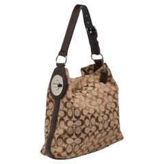 Hobo Coach de lona y piel Beige/Marrón Signature
