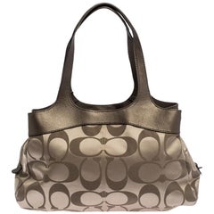 Coach Beige/Brown Signature Canvas and Leather Satchel
