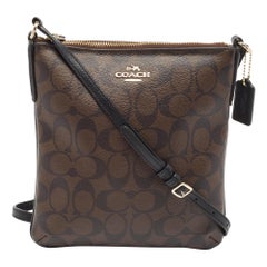 Coach Beige/Brown Signature Coated Canvas and Leather Crossbody Bag