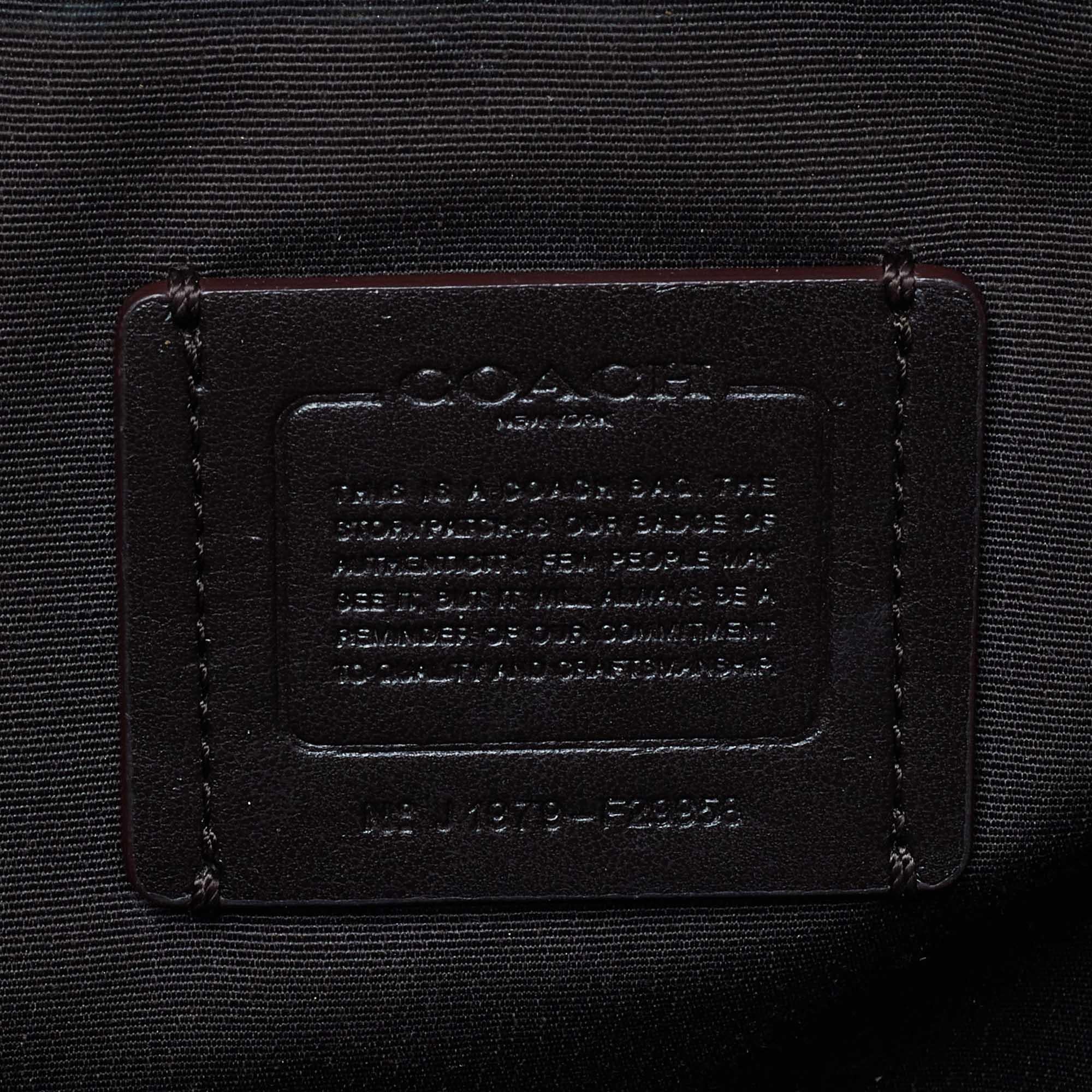 Coach Beige/Brown Signature Jacquard and Leather Zip Tote 4