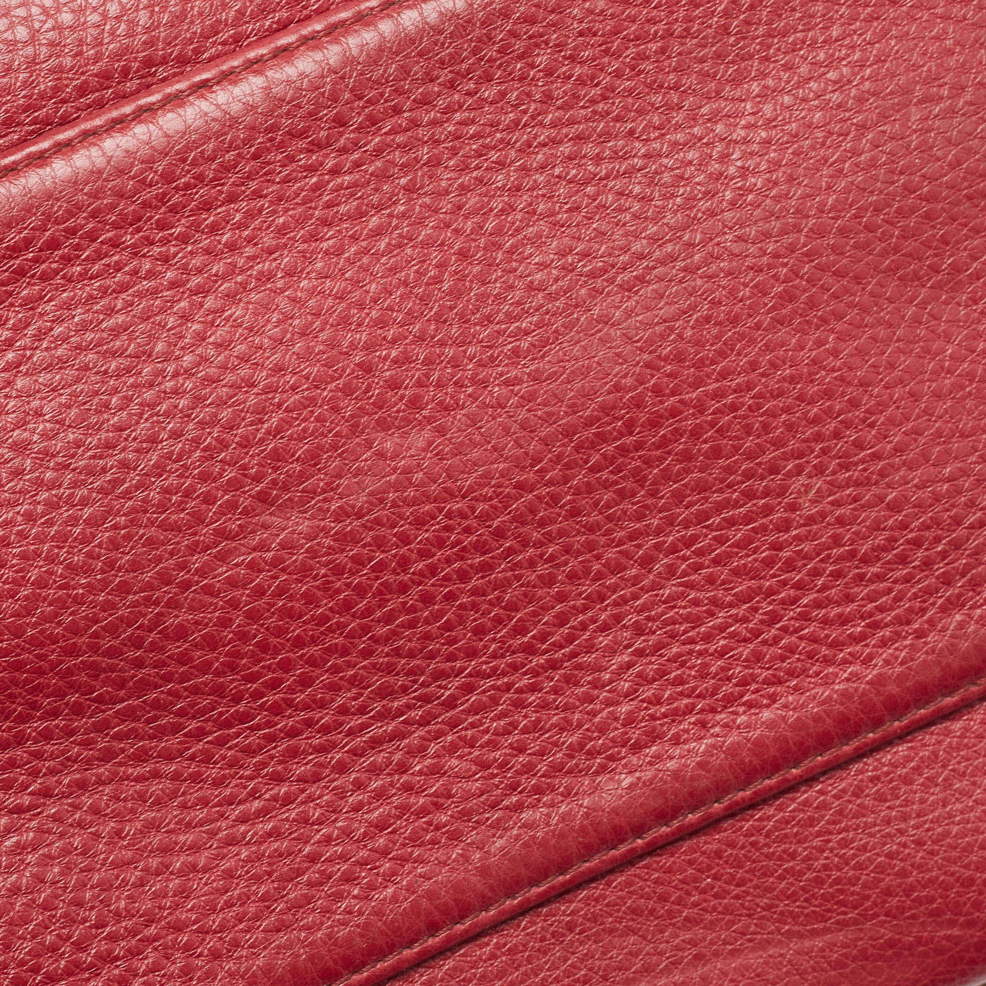 Coach Beige/Burgundy Signature Canvas and Leather Carrie Tote 1