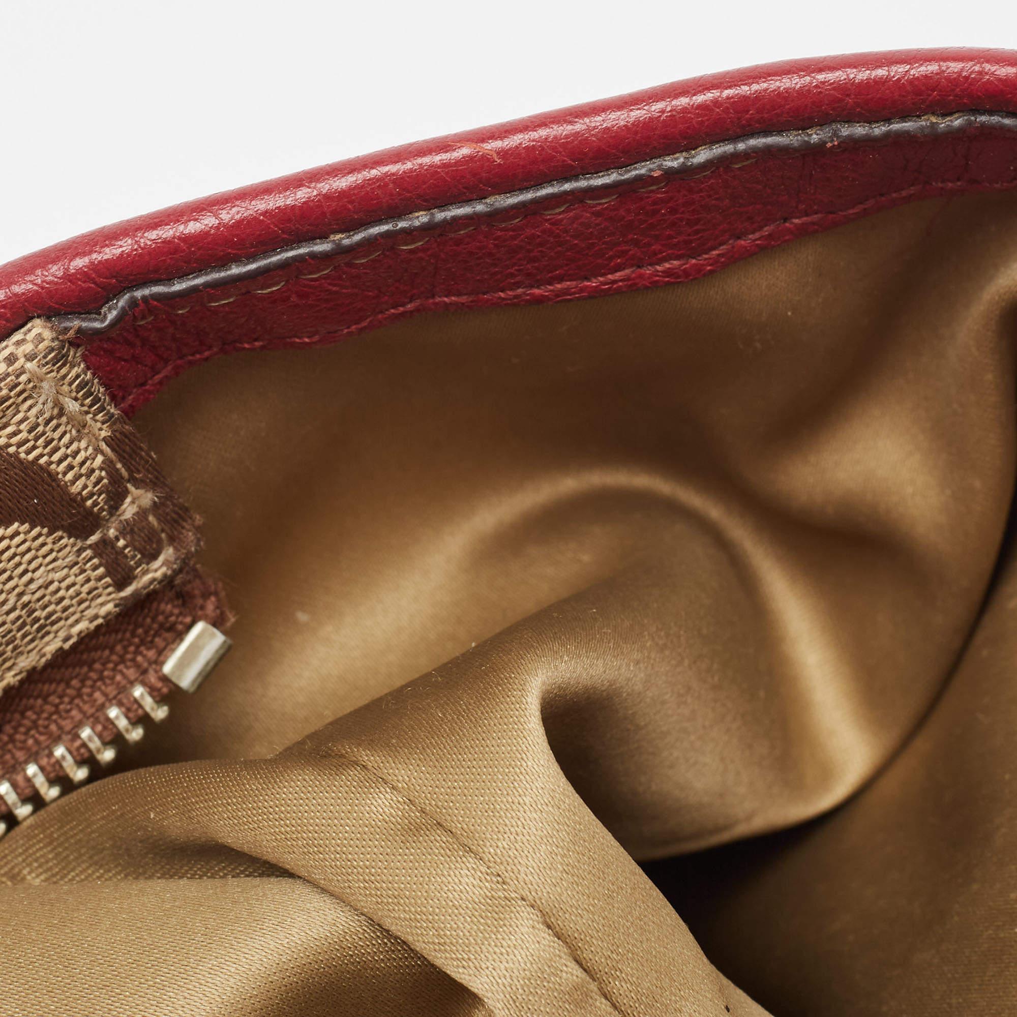 Coach Beige/Burgundy Signature Canvas and Leather Carrie Tote 4