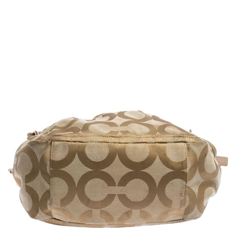 Coach Beige Canvas and Leather Op Art Parker Hobo 2