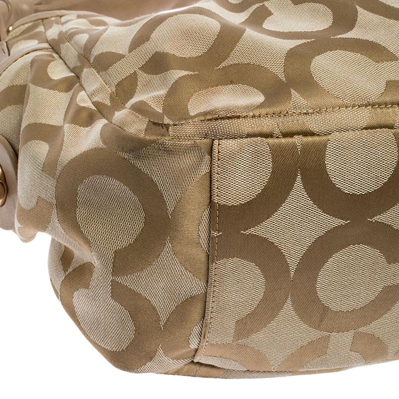 Coach Beige Canvas and Leather Op Art Parker Hobo 3