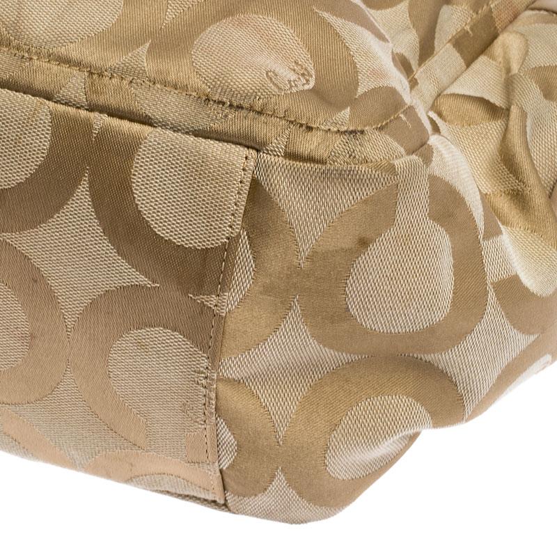 Coach Beige Canvas and Leather Op Art Parker Hobo 4