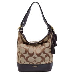 Coach Beige/Dark Brown Signature Canvas And Leather Legacy Hobo