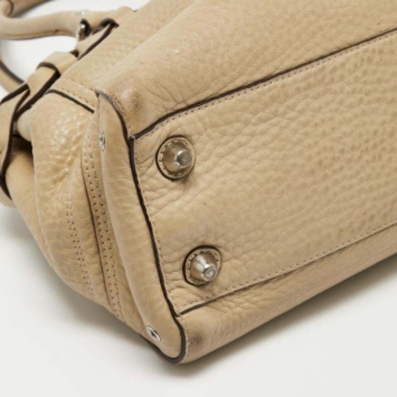 De las mujeres Bolso Hampton Coach de piel granulada beige en venta