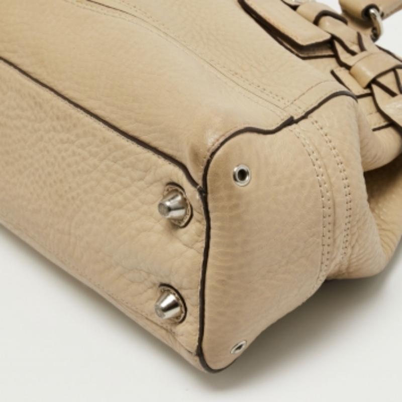 Bolso Hampton Coach de piel granulada beige en venta 1