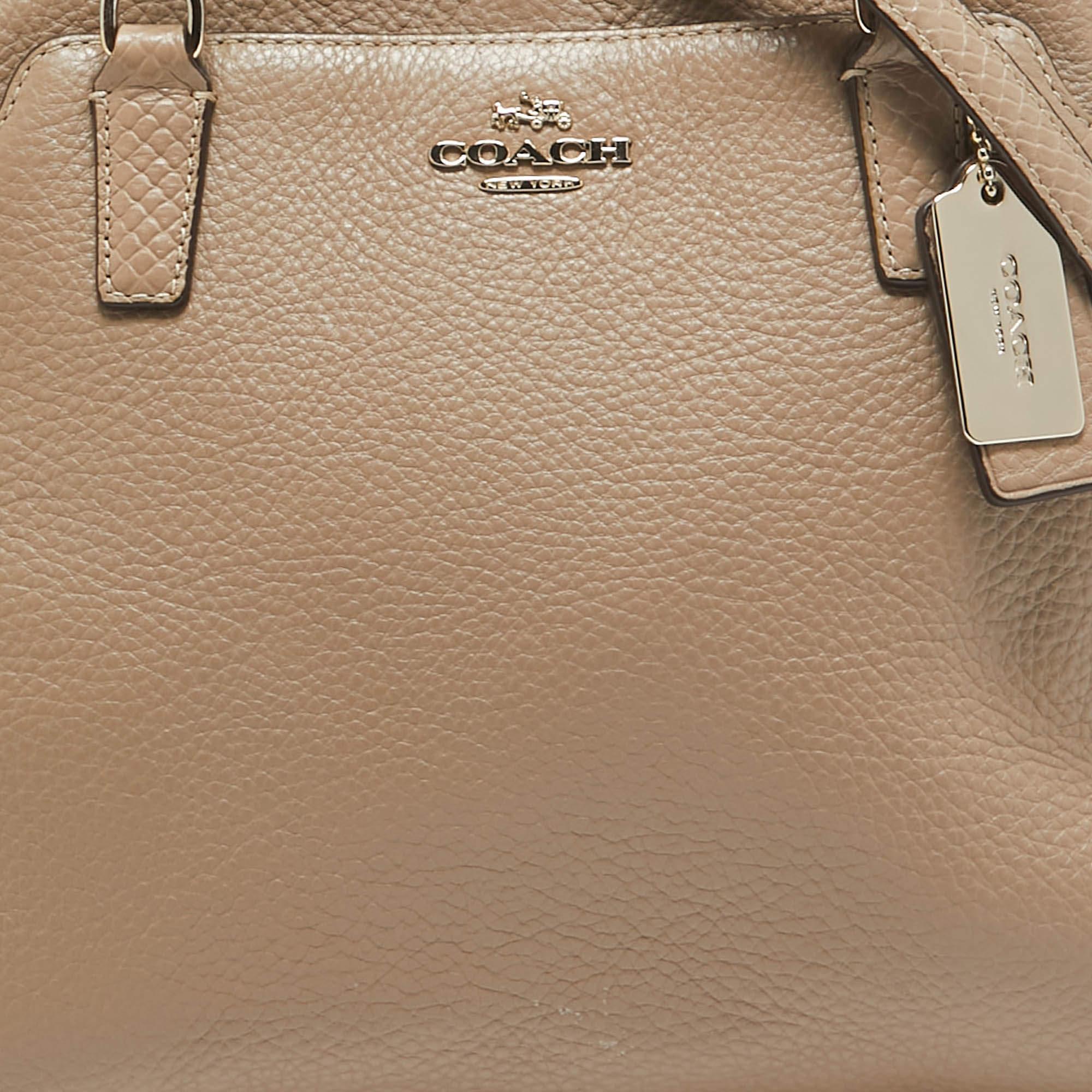 Coach Beige Leather and Suede Minetta Satchel 3