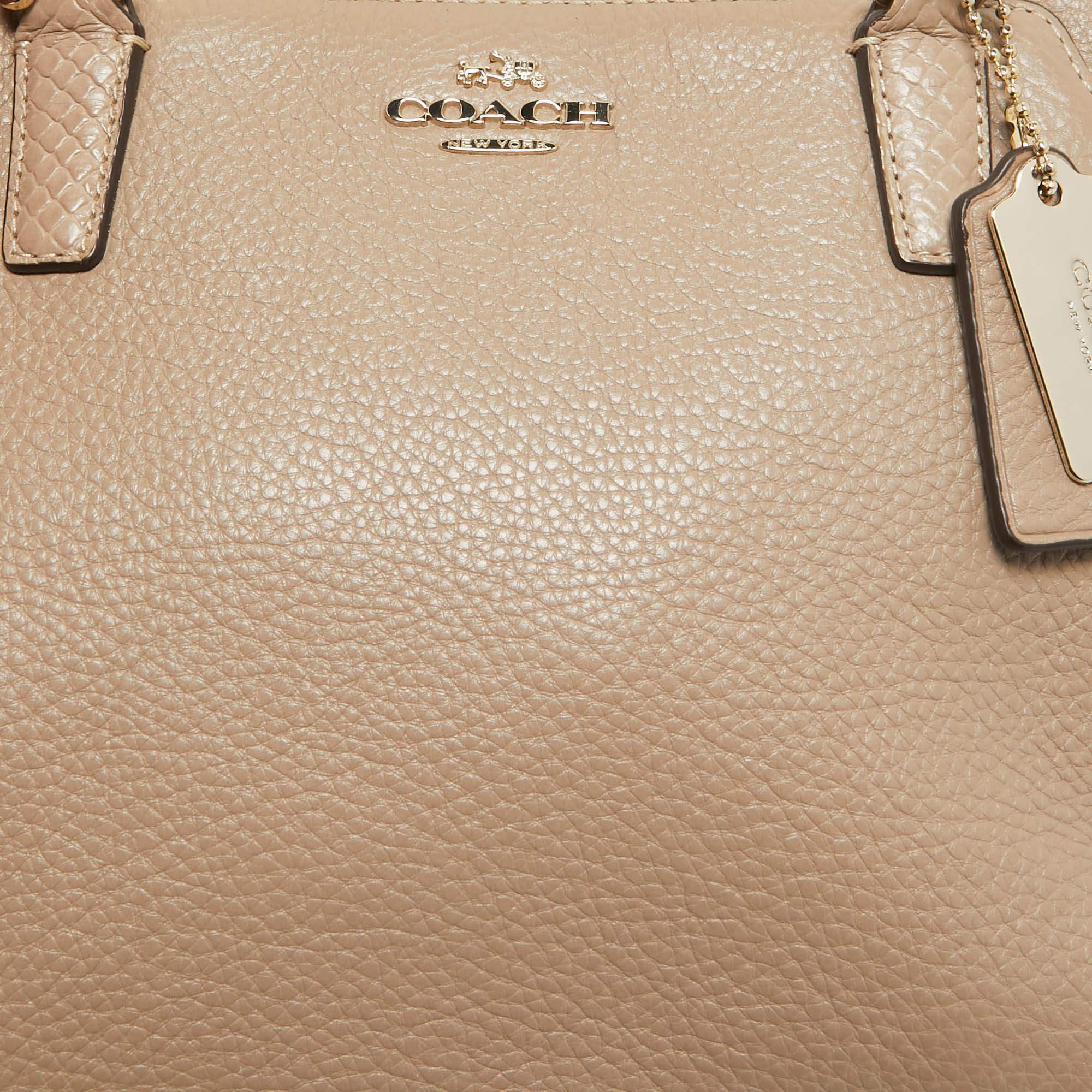 Coach Beige Leather and Suede Minetta Satchel 4