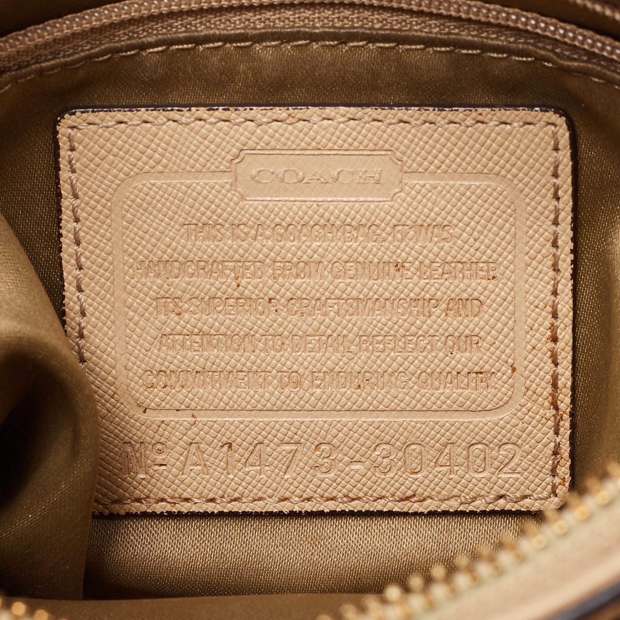 Coach Beige Leather Mini Christie Carryall Double Zip Tote For Sale 5