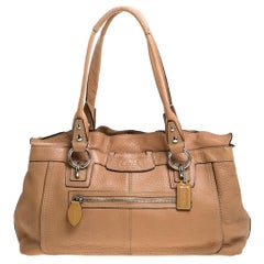 Coach Beige Leather Penelope Ruffle Tote