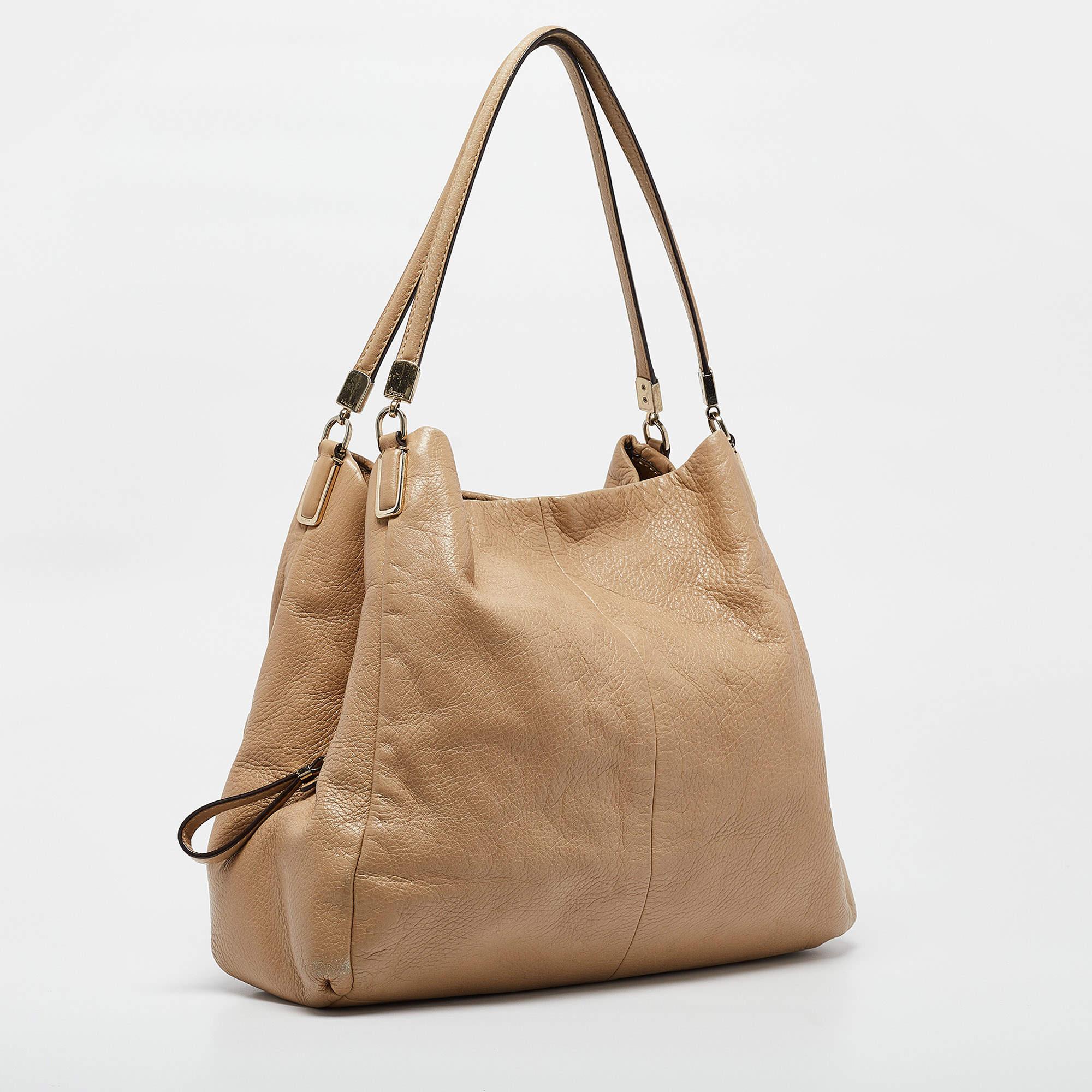 Bolso de hombro Coach Phoebe Madison de piel beige Beige