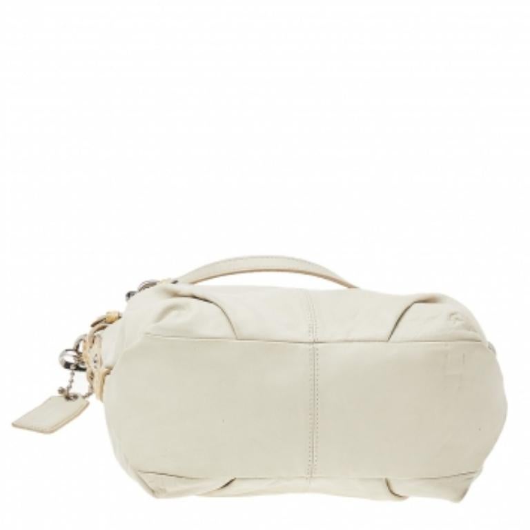 Coach Beige Leder Umhängetasche Damen