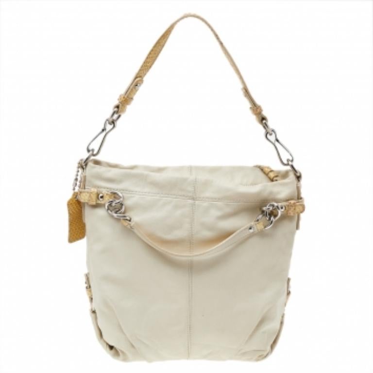 Coach Beige Leder Umhängetasche 5