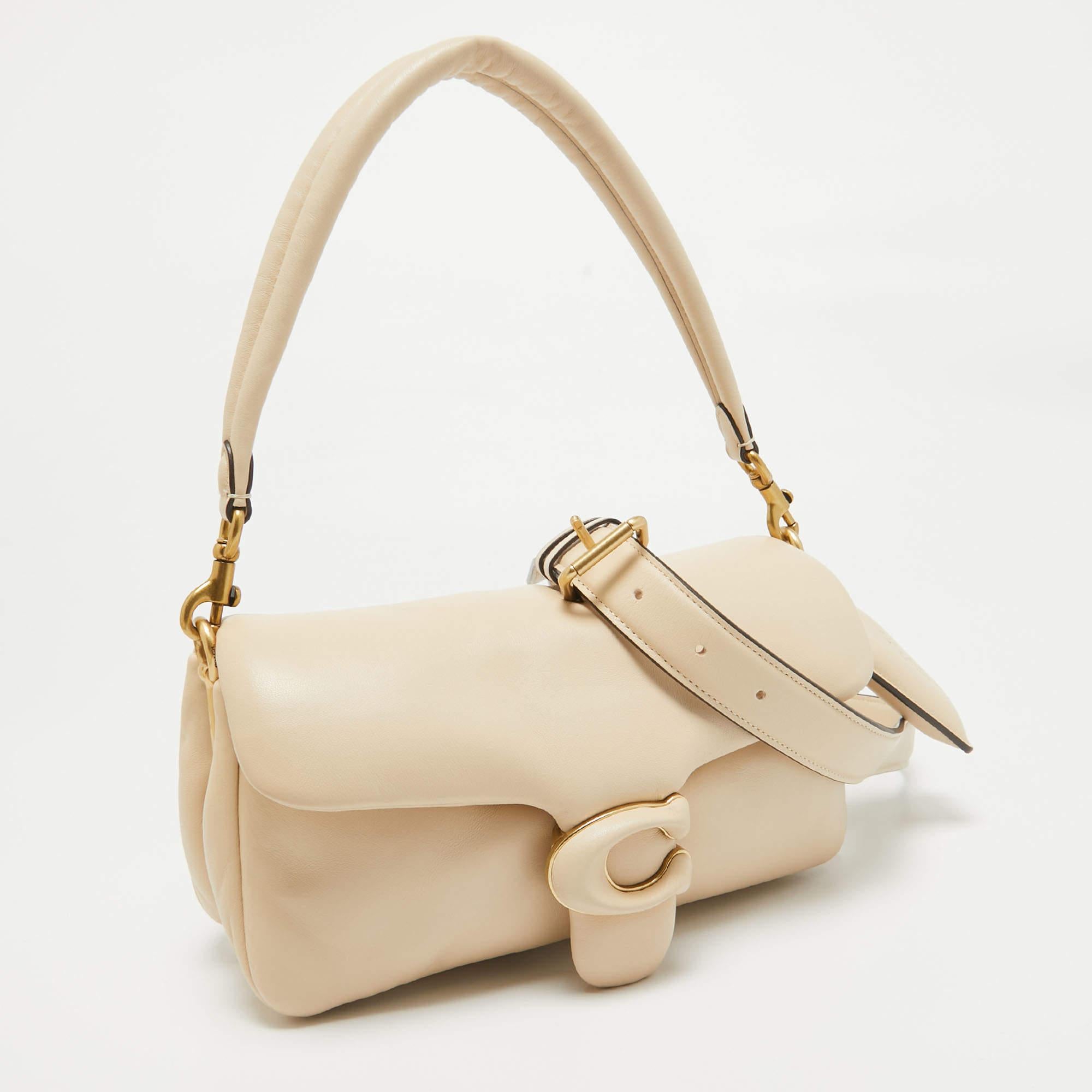 Coach Beige Leather Tabby Pillow 26 Shoulder Bag In Good Condition In Dubai, Al Qouz 2