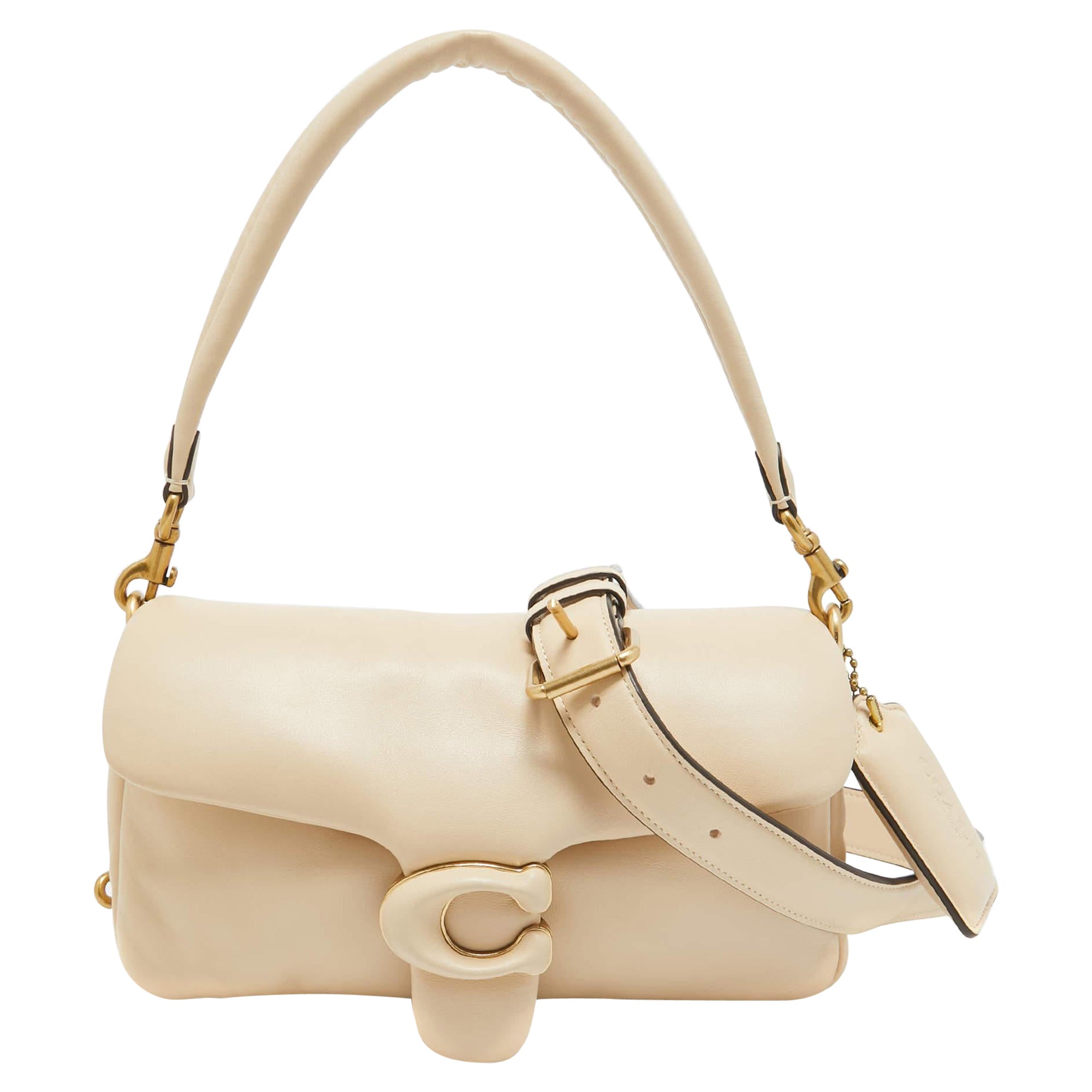 Coach Beige Leather Tabby Pillow 26 Shoulder Bag