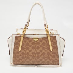Coach Beige/Off White Signature Coated Canvas and Leather Dreamer Satchel