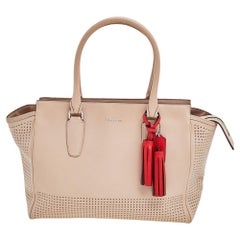 Coach Beige Perforated Leather Legacy Candace Carryall Tote