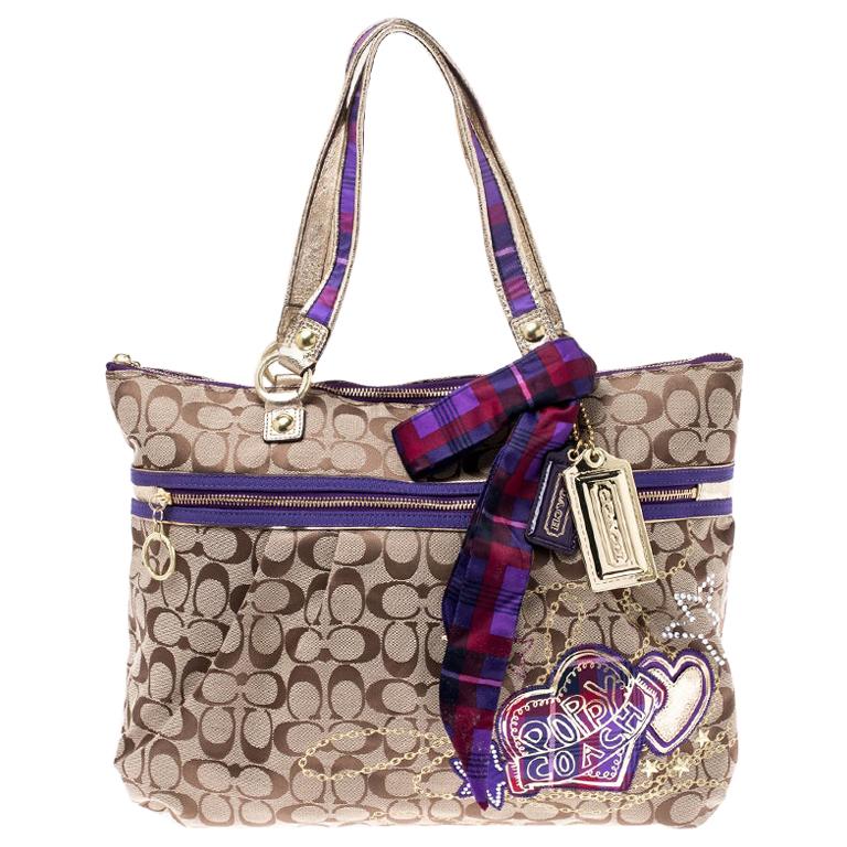 Coach Poppy Tartan Purple Plaid Crossbody Bag Swingback Purse | eBay