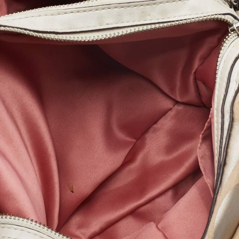 Coach Beige Signature Canvas and Leather Buckle Satchel 3