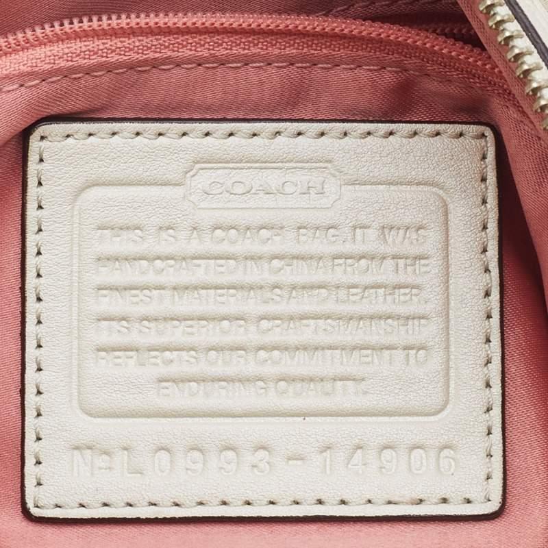 Coach Beige Signature Canvas and Leather Buckle Satchel 4