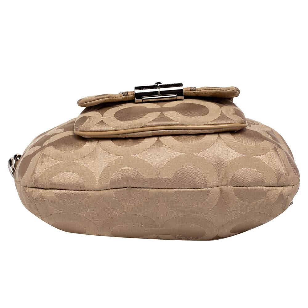 Coach Beige Signature Canvas And Leather Hobo 2