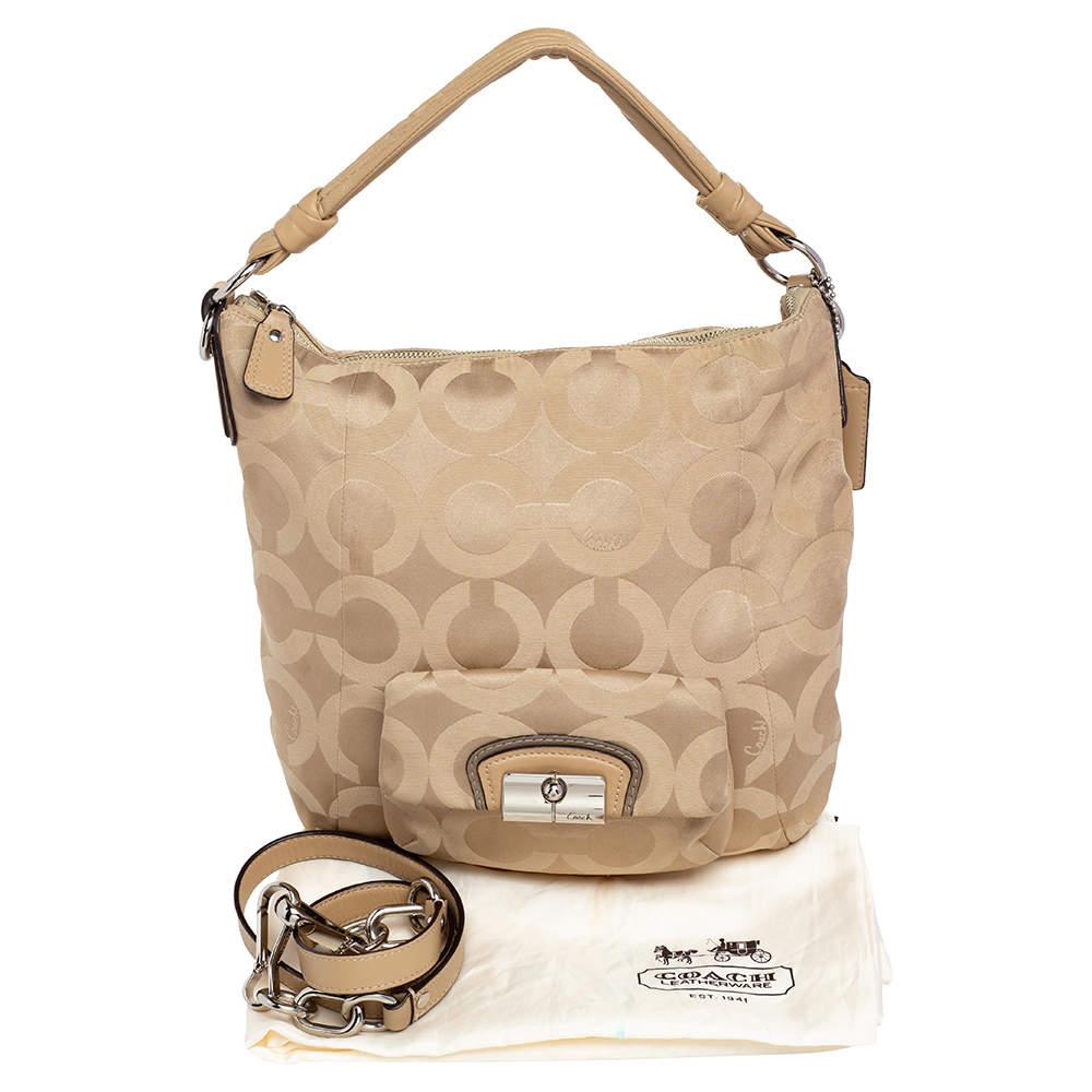 Coach Beige Signature Canvas And Leather Hobo 5