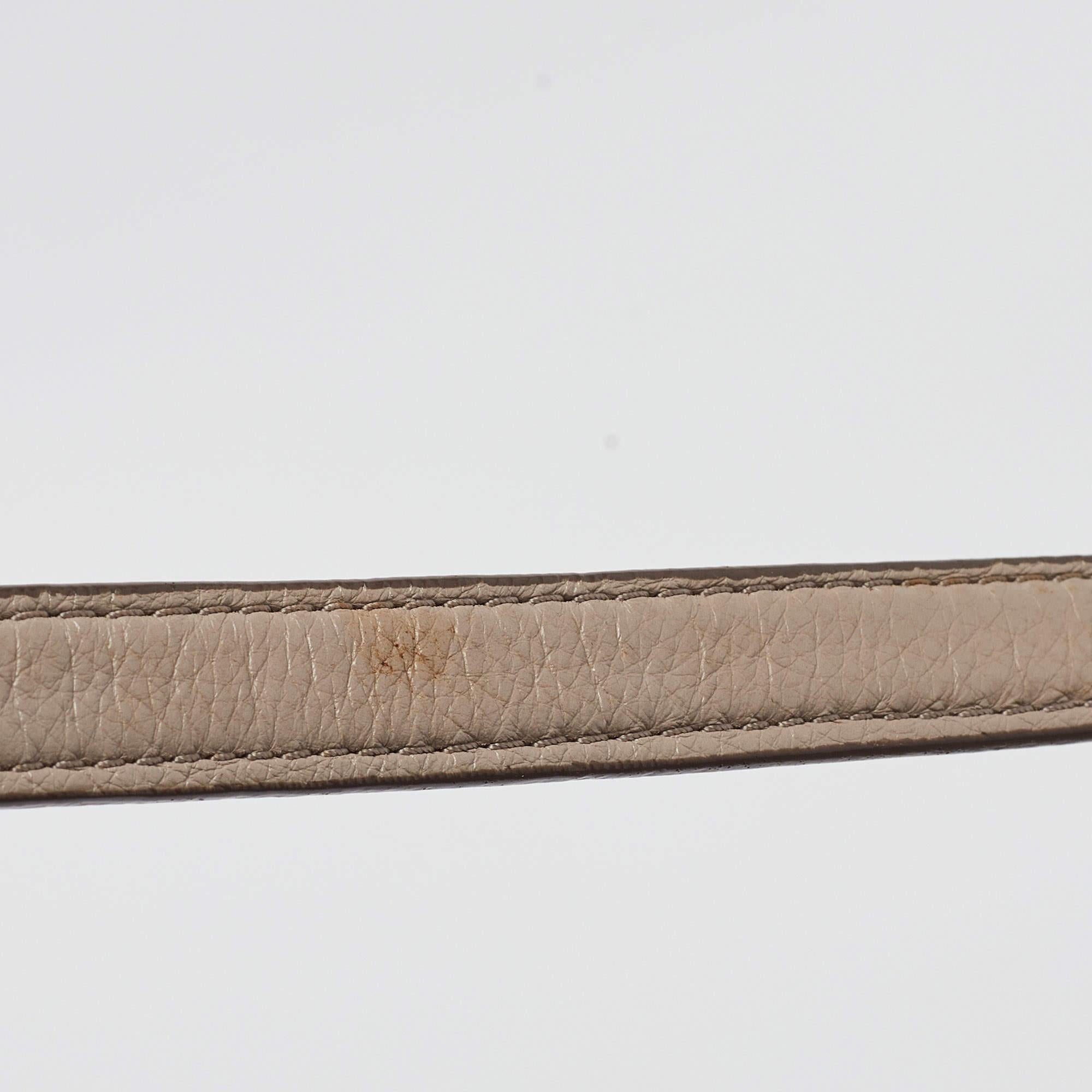 Coach Beige Signature Embossed Leather Bleecker Zip Tote For Sale 5