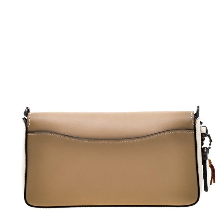Coach Beige/White Leather Crosstown Crossbody Bag For Sale at 1stdibs