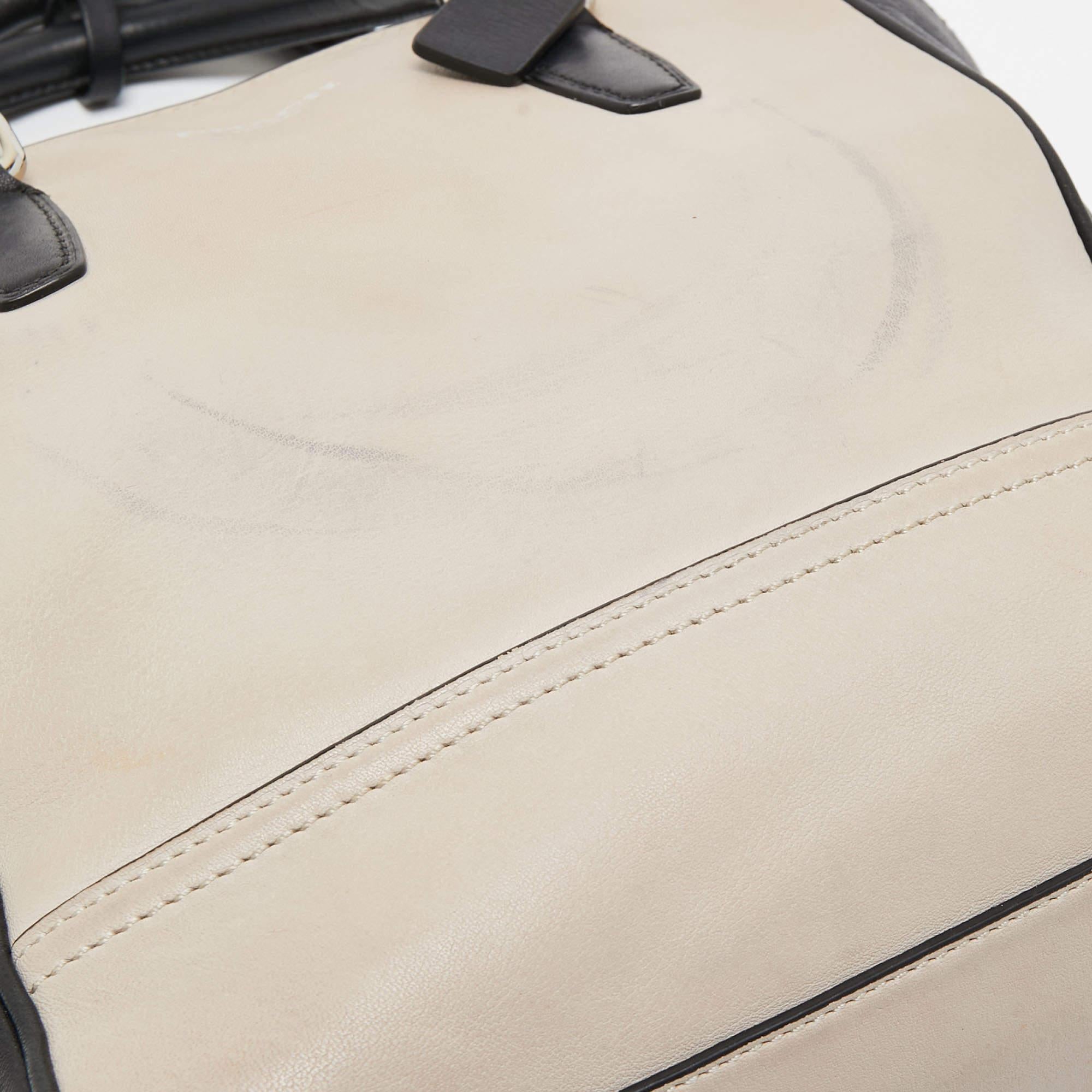 Coach Black/Beige Leather Tassel Tote For Sale 2