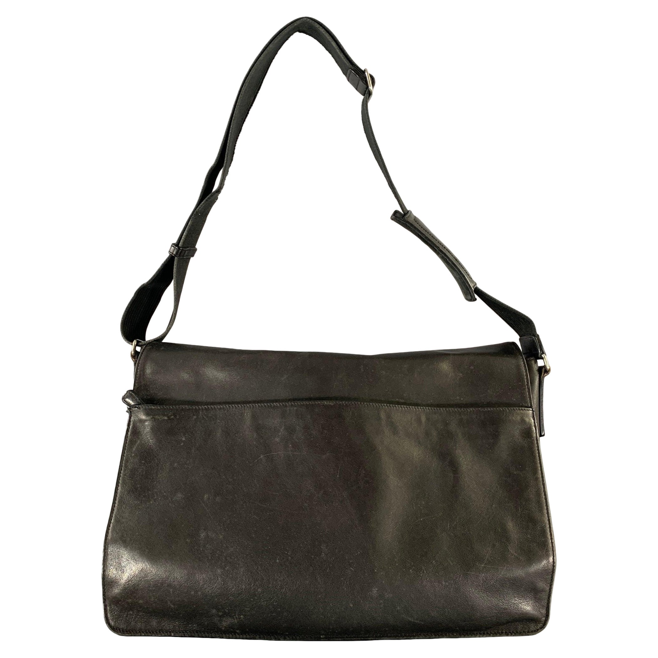 COACH Black Cowhide Leather Messenger Bag