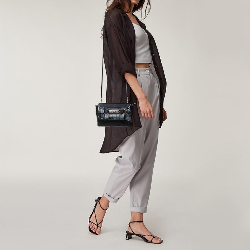 coach black crocodile bag