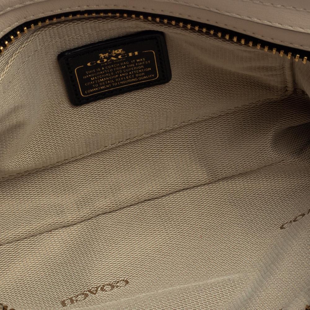 Coach Black Croc Embossed Leather Shoulder Bag 1