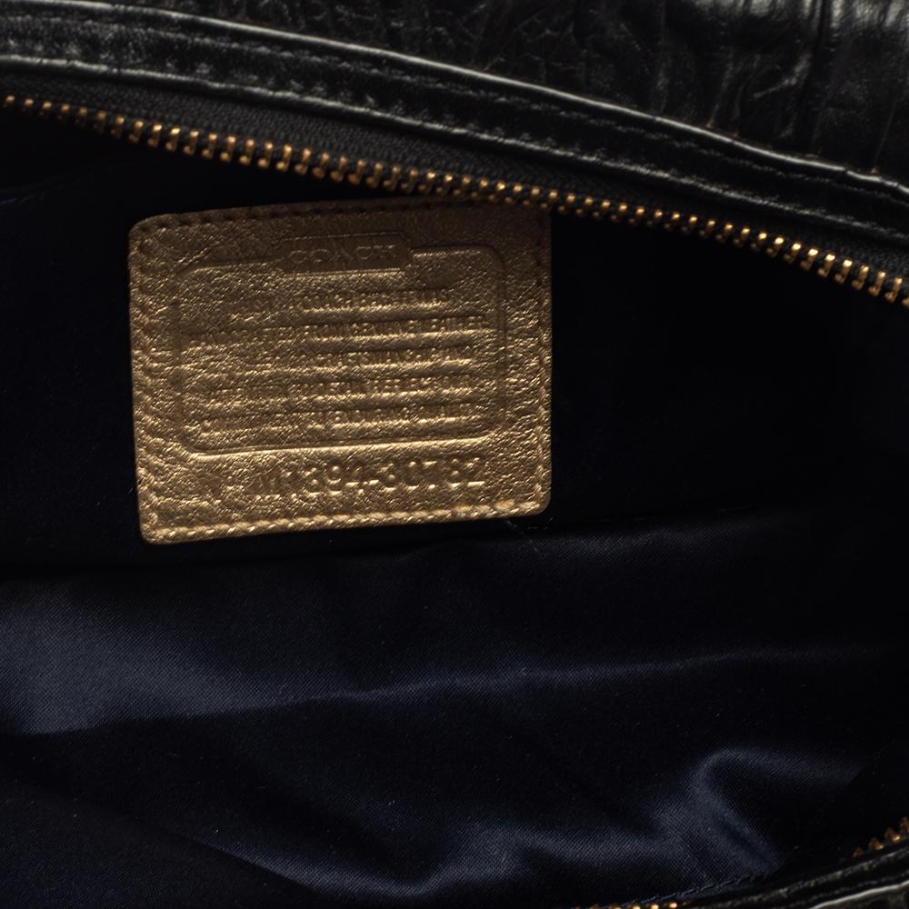 Coach Schwarz Gerafftes Leder Kleine Madison Twist Satchel 6