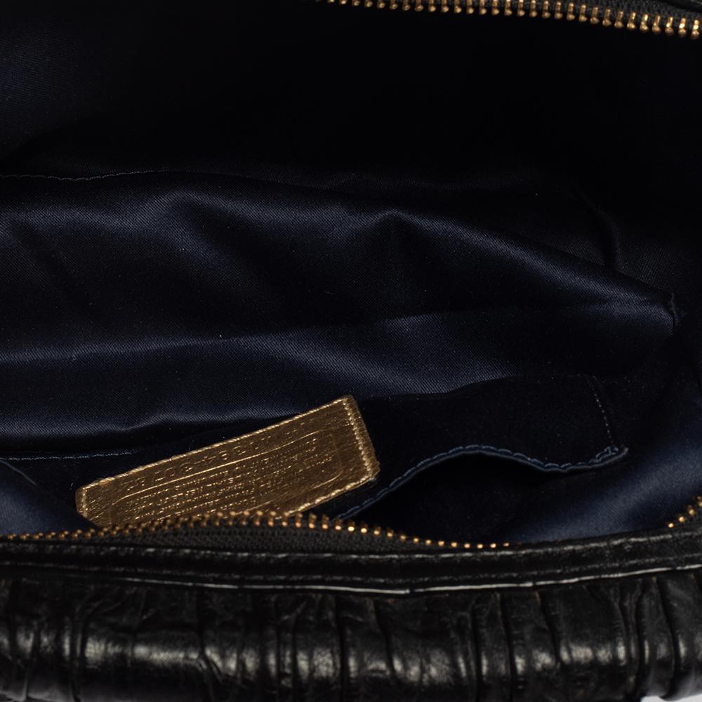 Coach Schwarz Gerafftes Leder Kleine Madison Twist Satchel 5