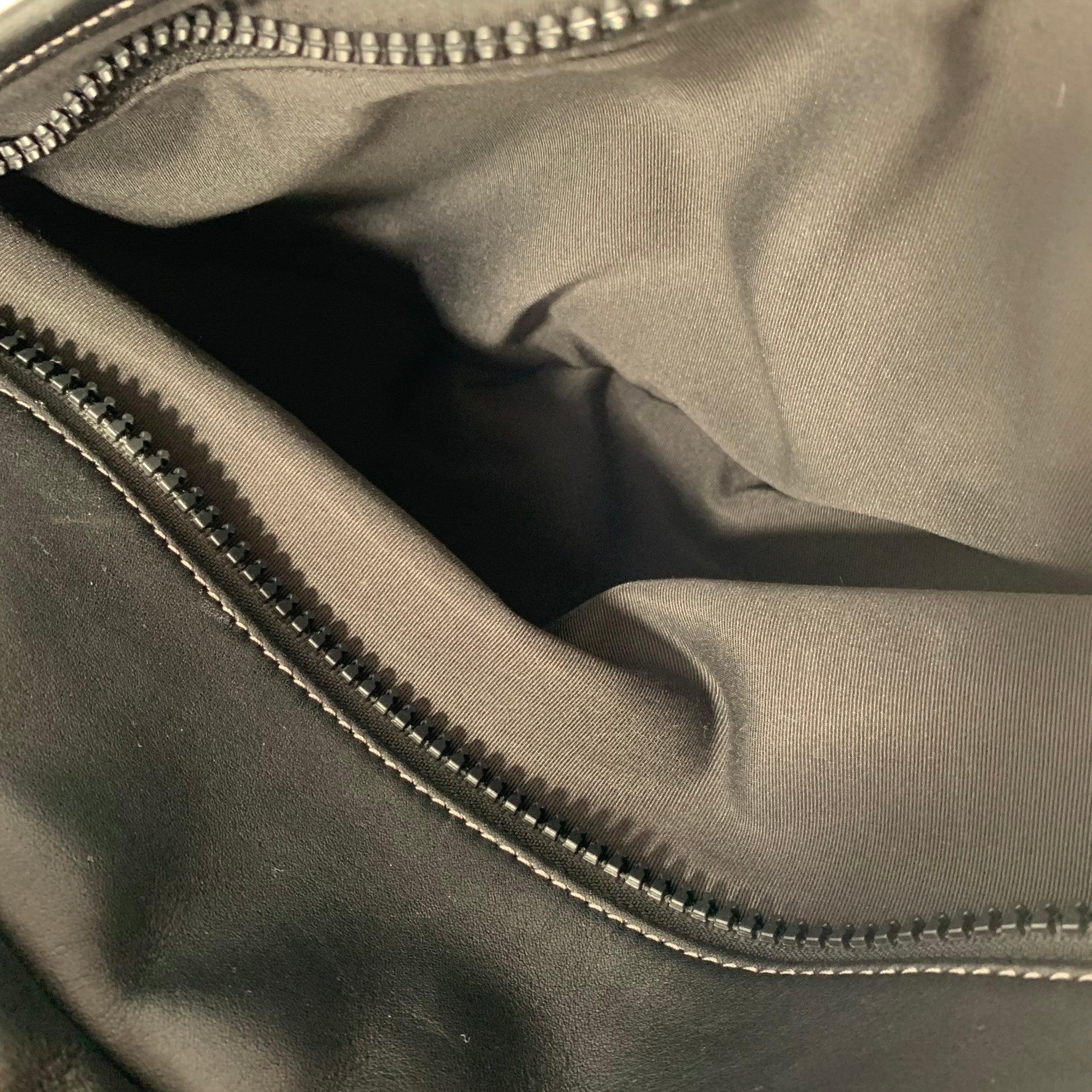 COACH Black Grey Monogram Leather Backpack Bag For Sale 3