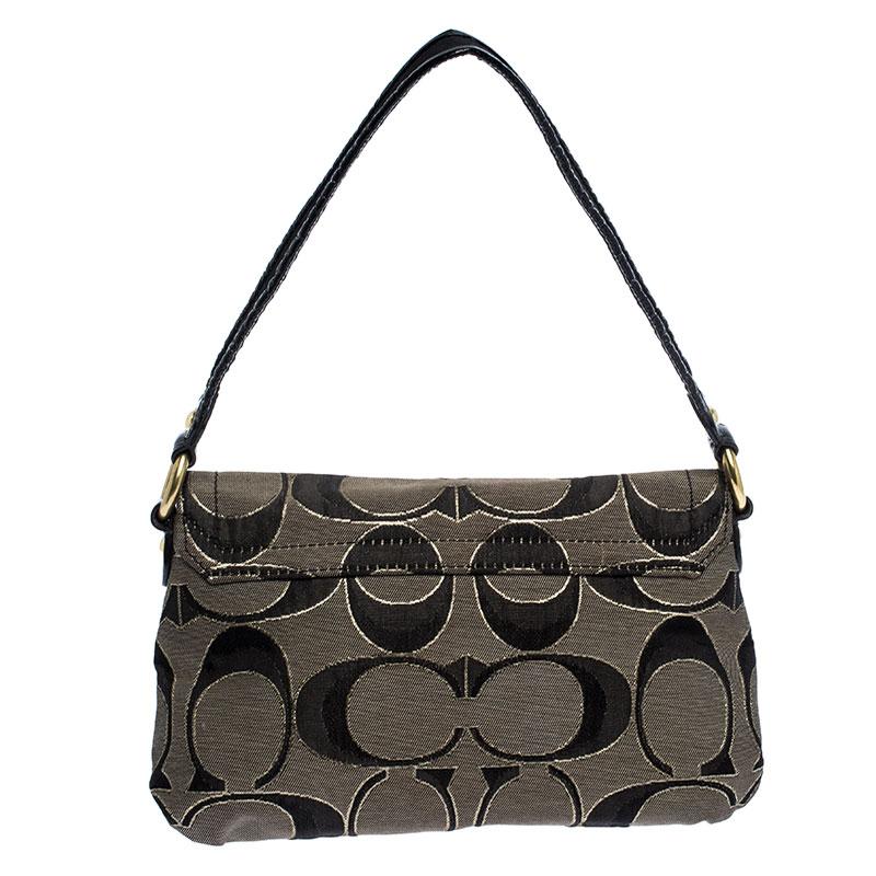 black and grey signature coach purse