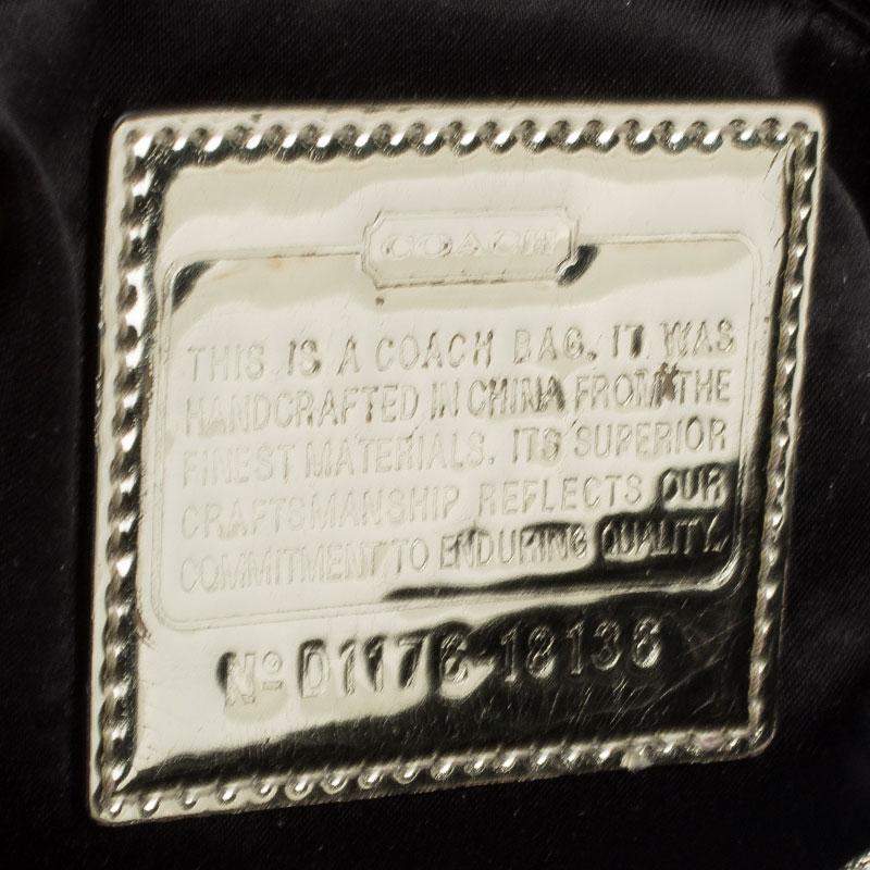Coach Black/Grey Signature Canvas and Patent Leather Shoulder Bag 1