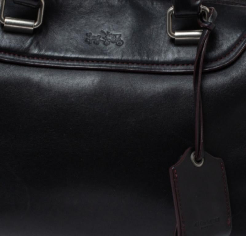 Coach Black Leather Ace Satchel For Sale 2