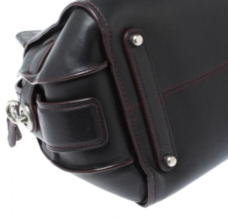 Coach Black Leather Ace Satchel For Sale 3