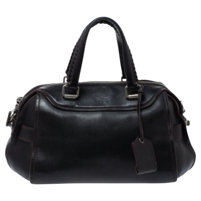 Coach Black Leather Ace Satchel For Sale