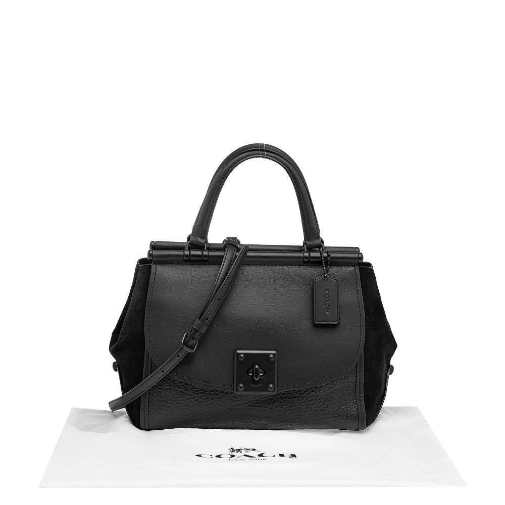 Coach Black Leather And Suede Drifter Carryall Satchel 6