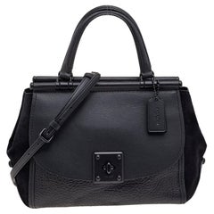 Coach Black Leather And Suede Drifter Carryall Satchel
