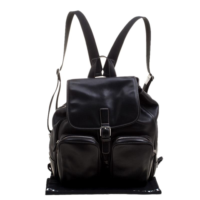 Women's Coach Black Leather Backpack
