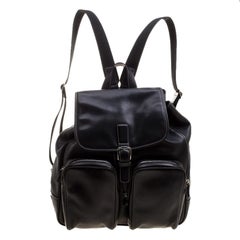 Coach Black Leather Backpack