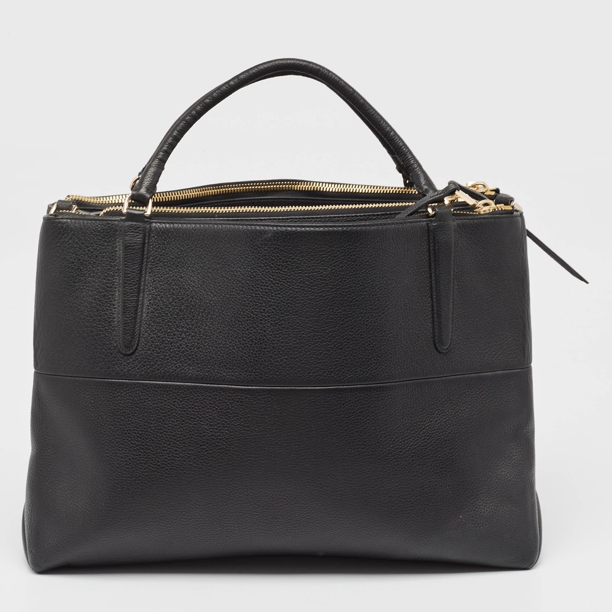 Women's Coach Black Leather Borough Tote